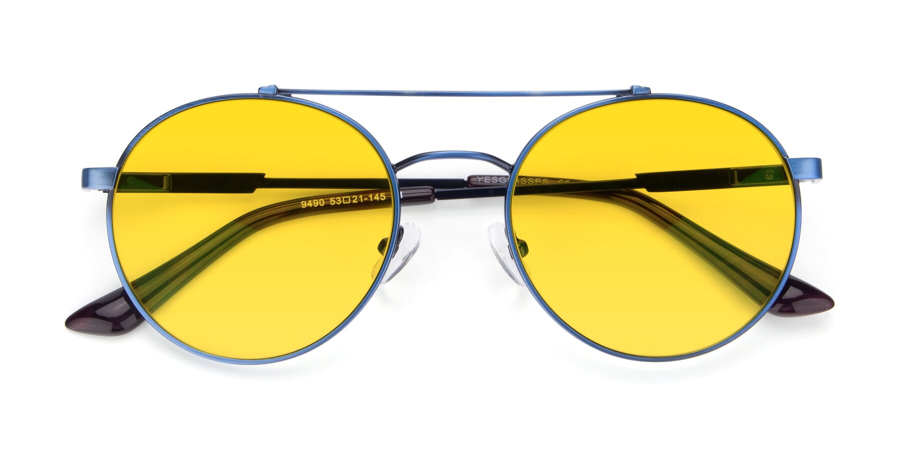 Folded Front of 9490 in Antique Blue with Yellow Tinted Lenses