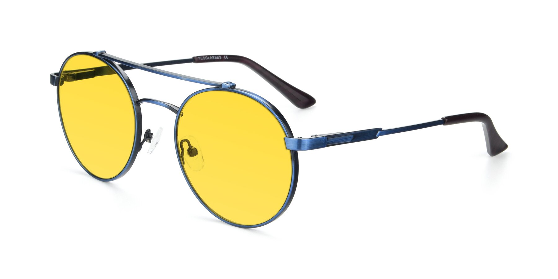 Angle of 9490 in Antique Blue with Yellow Tinted Lenses