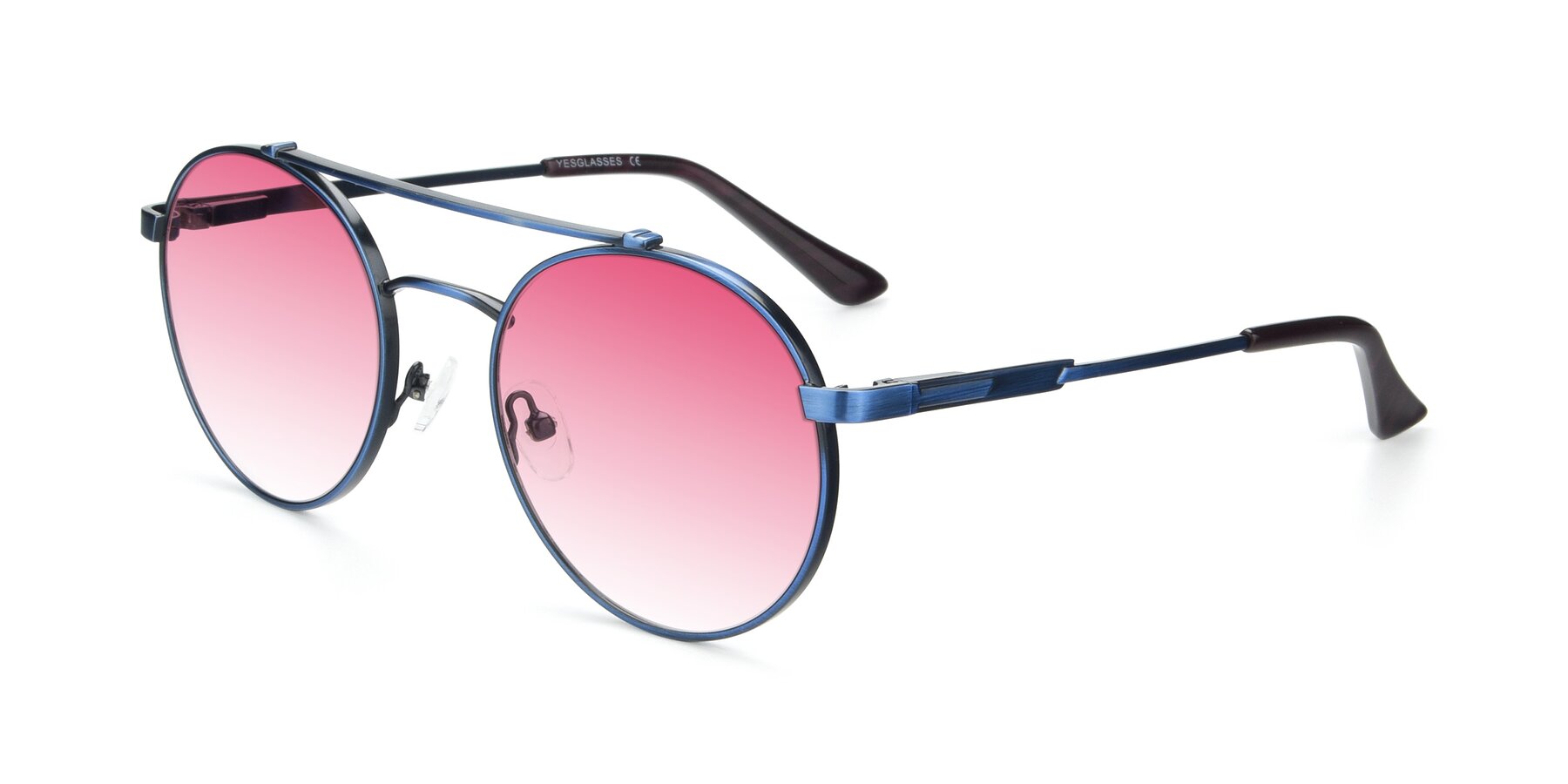 Angle of 9490 in Antique Blue with Pink Gradient Lenses