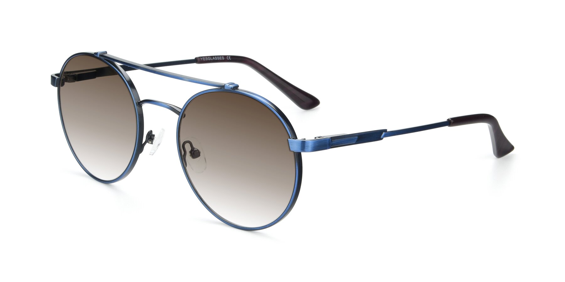 Angle of 9490 in Antique Blue with Brown Gradient Lenses