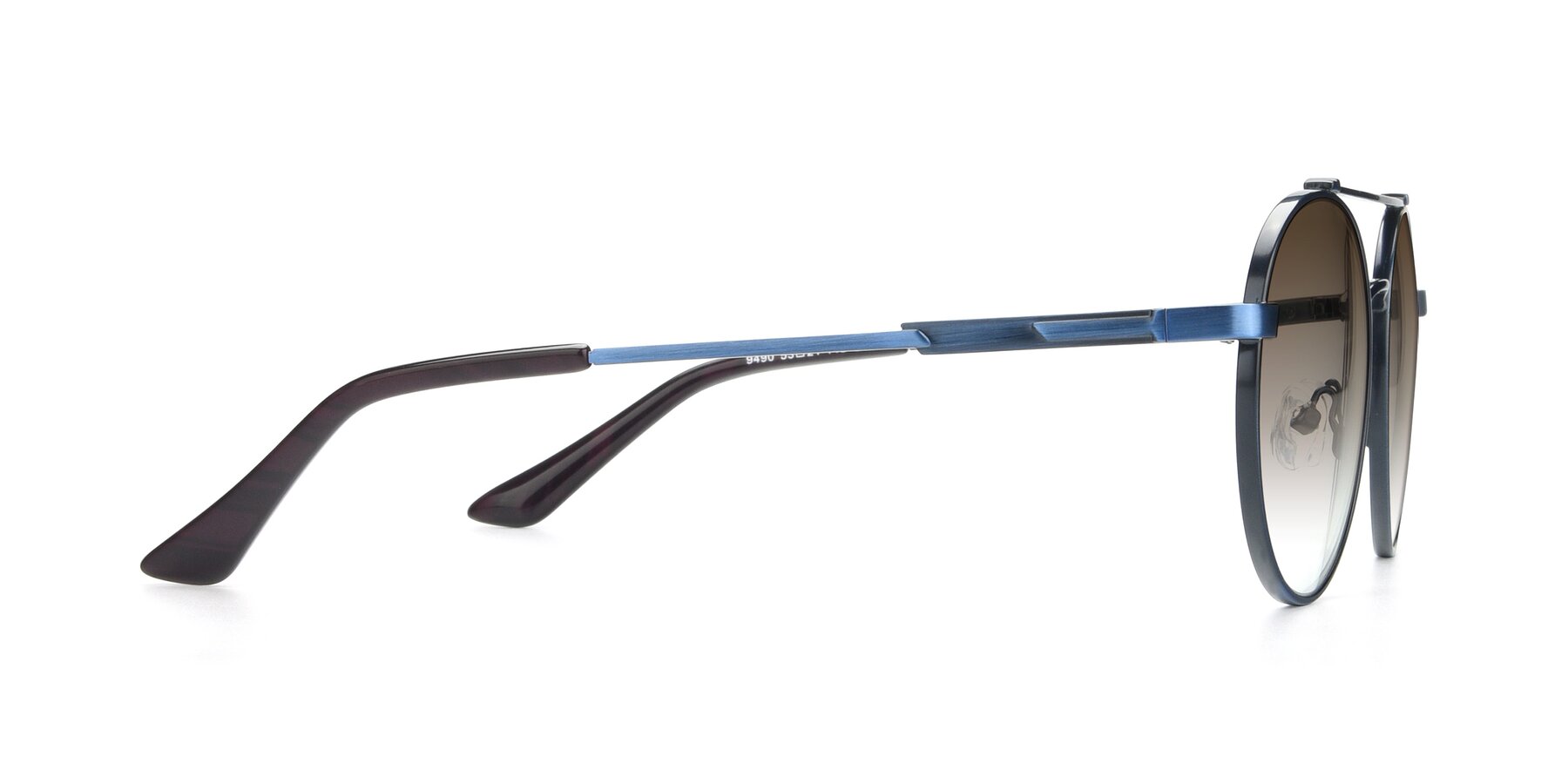 Side of 9490 in Antique Blue with Brown Gradient Lenses
