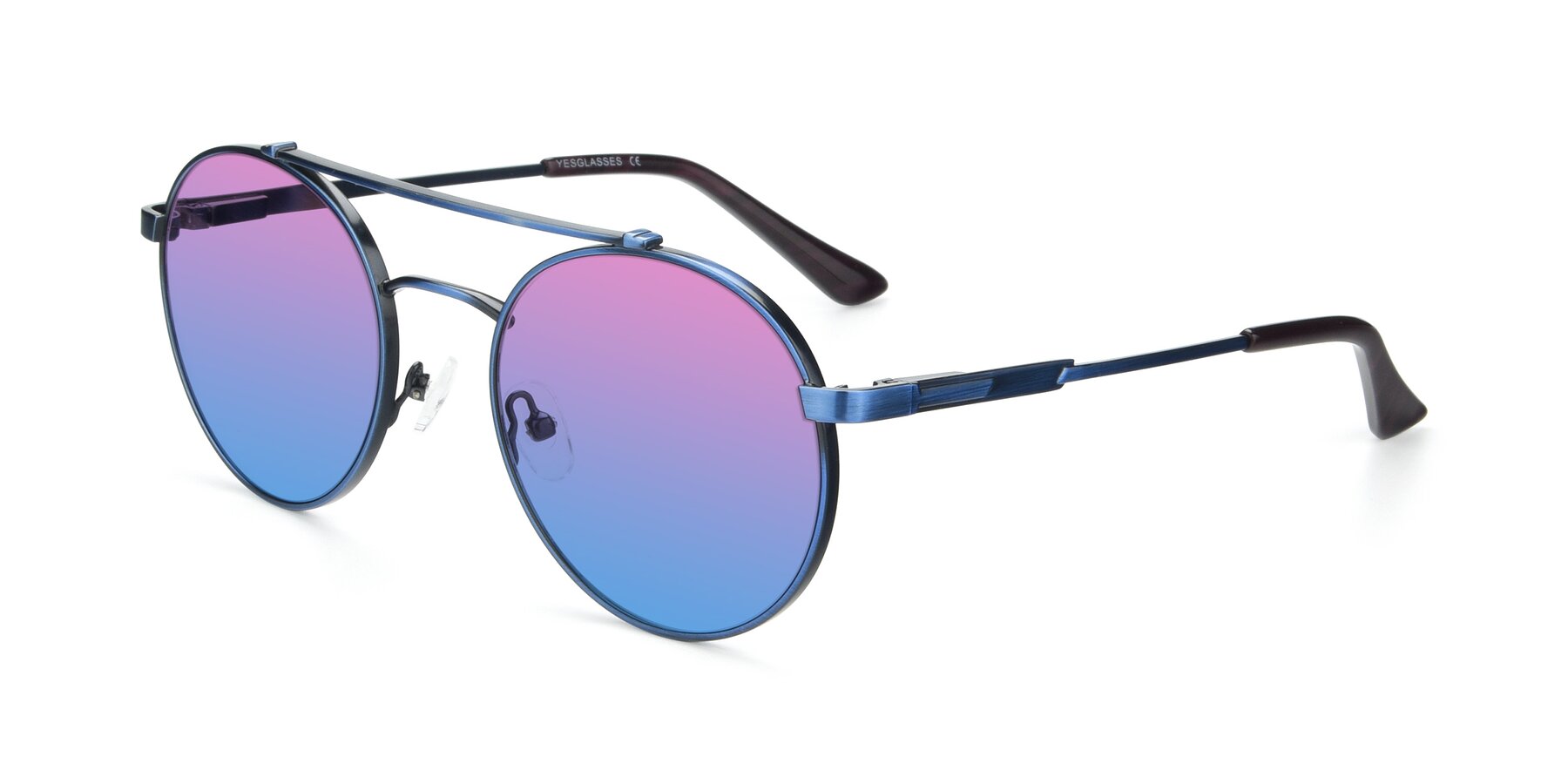 Angle of 9490 in Antique Blue with Pink / Blue Gradient Lenses