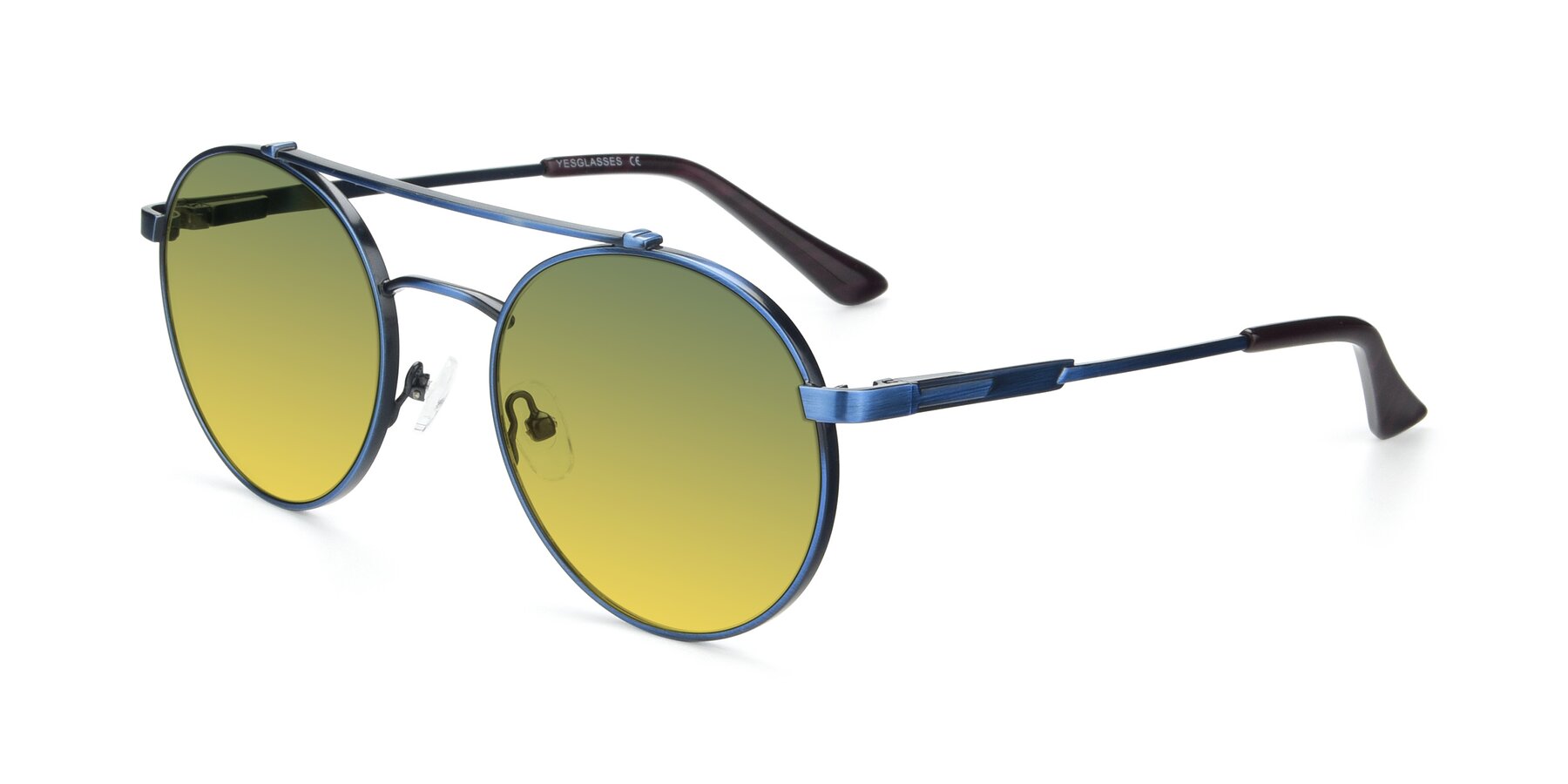 Angle of 9490 in Antique Blue with Green / Yellow Gradient Lenses