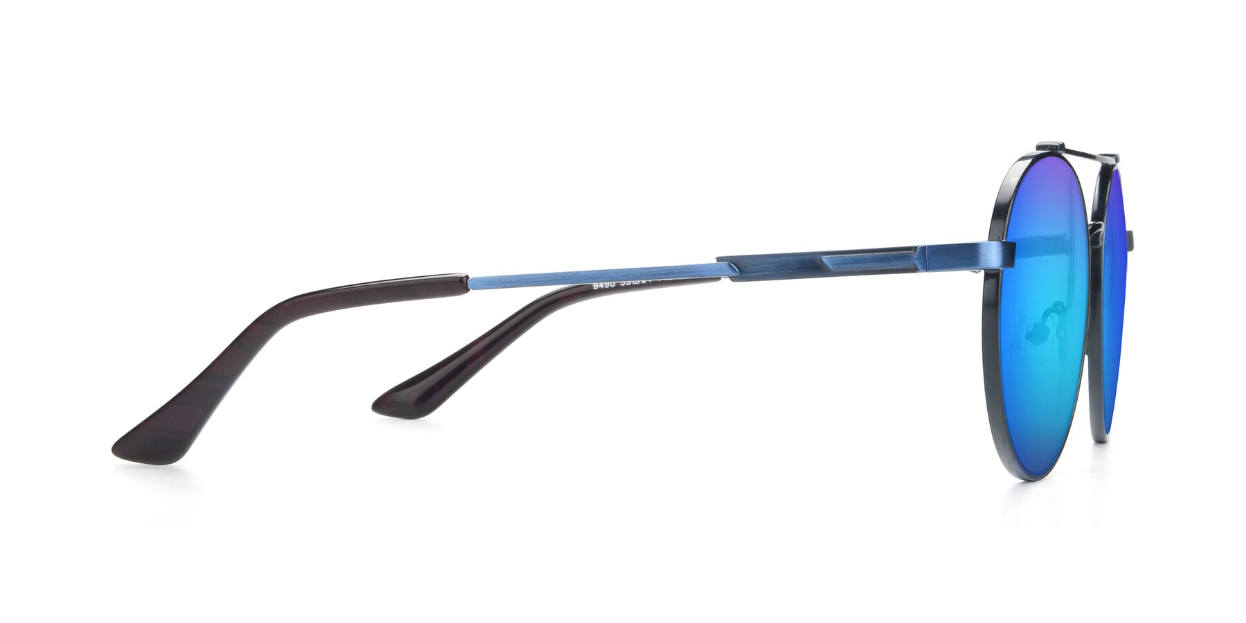 Side of 9490 in Antique Blue with Blue Mirrored Lenses