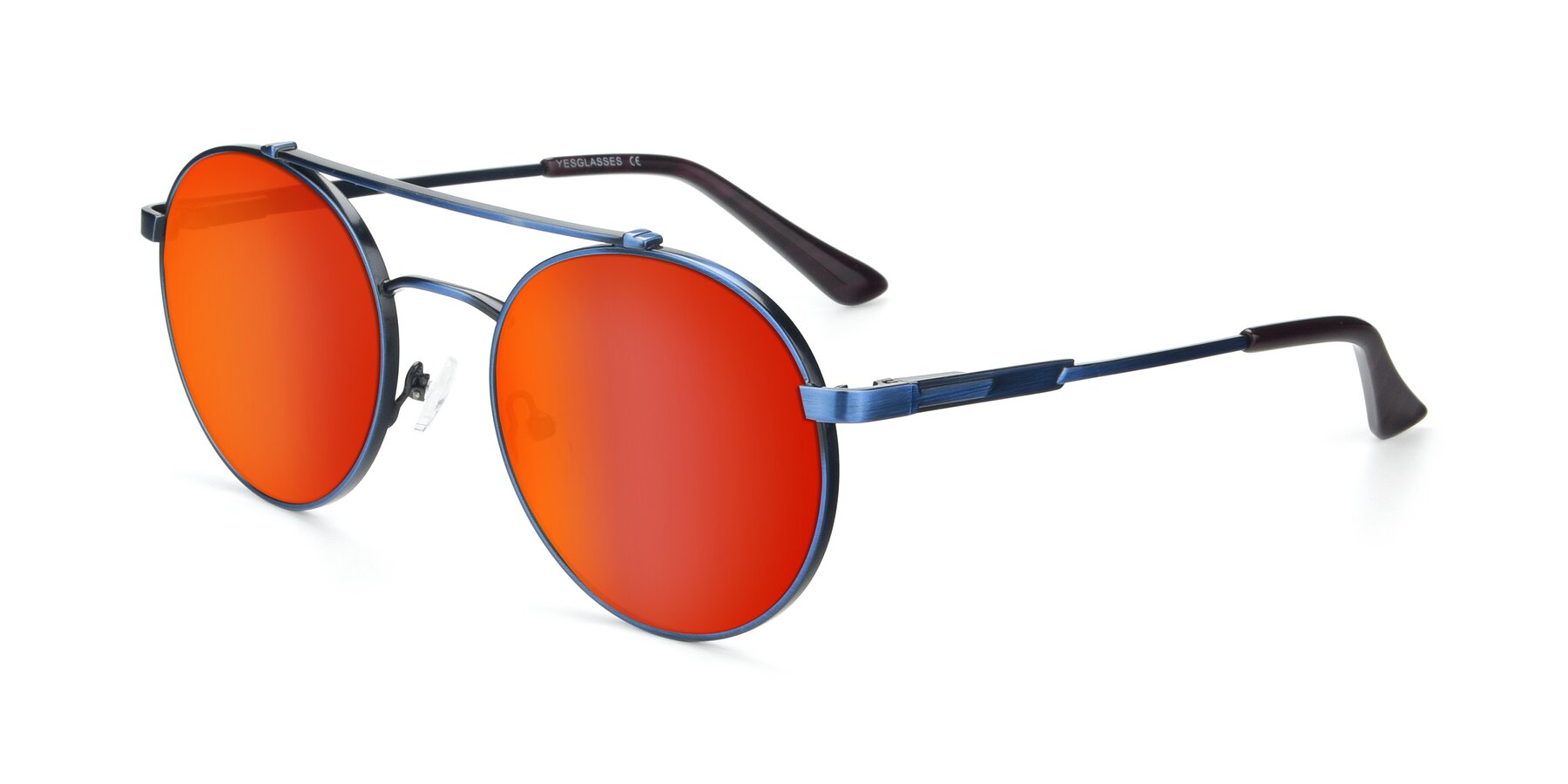 Angle of 9490 in Antique Blue with Red Gold Mirrored Lenses