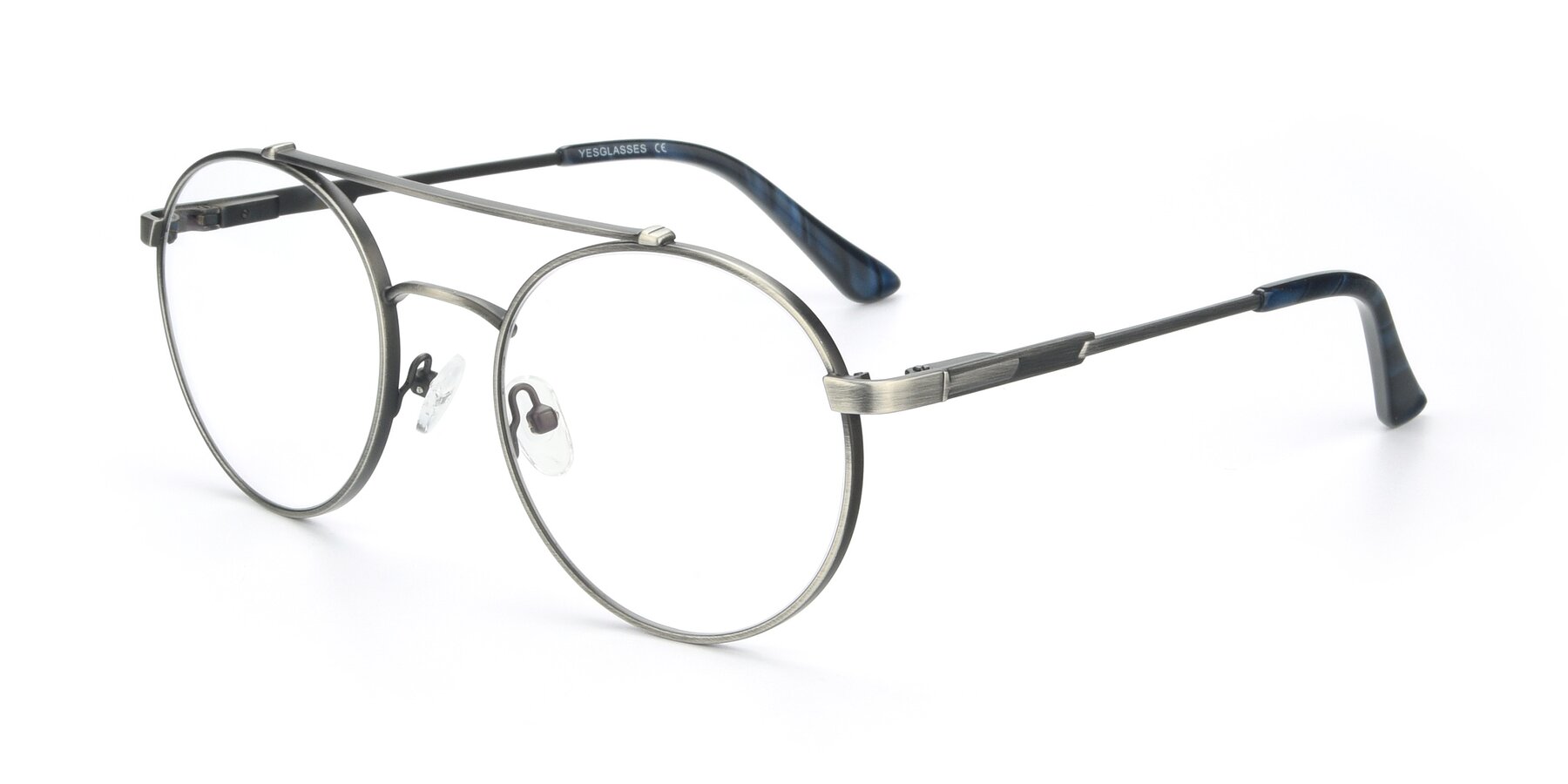 Angle of 9490 in Antique Gunmetal with Clear Reading Eyeglass Lenses