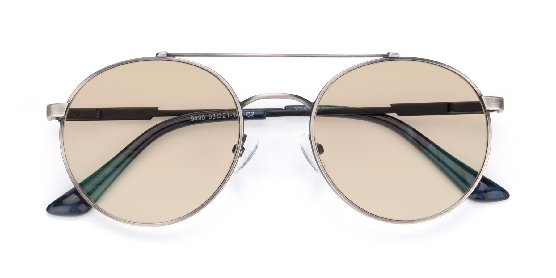Folded Front of 9490 in Antique Gunmetal with Light Brown Tinted Lenses