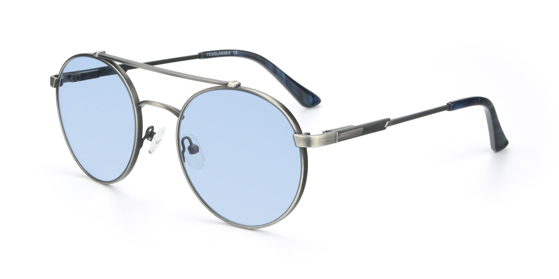 Angle of 9490 in Antique Gunmetal with Light Blue Tinted Lenses