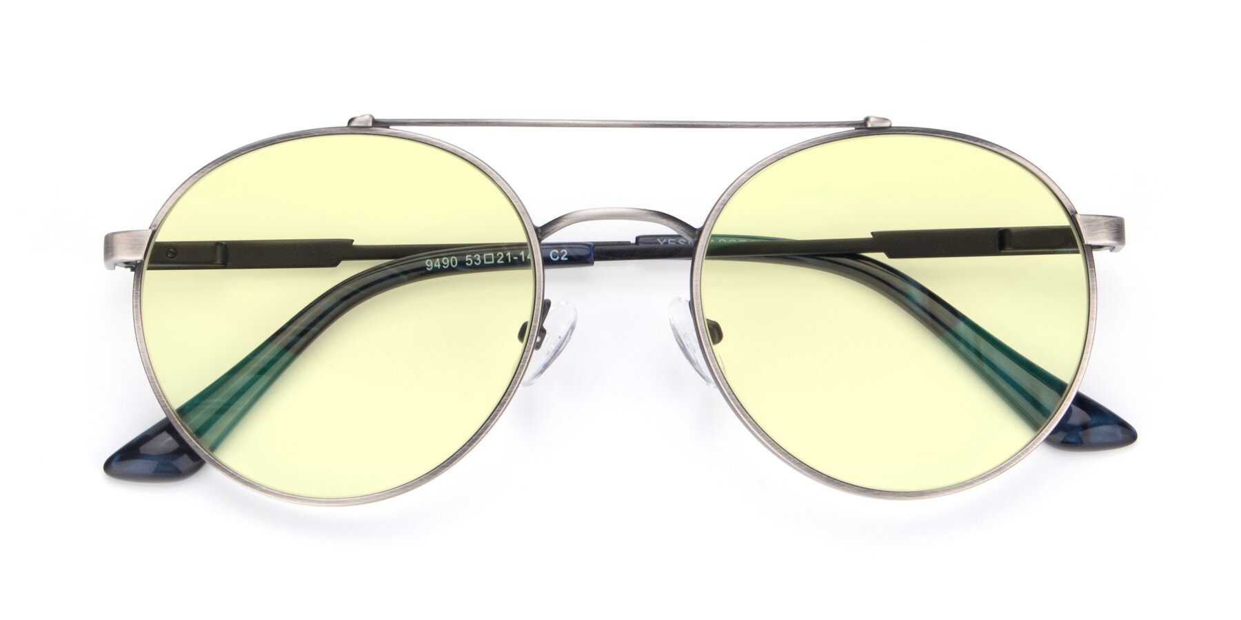 Folded Front of 9490 in Antique Gunmetal with Light Yellow Tinted Lenses