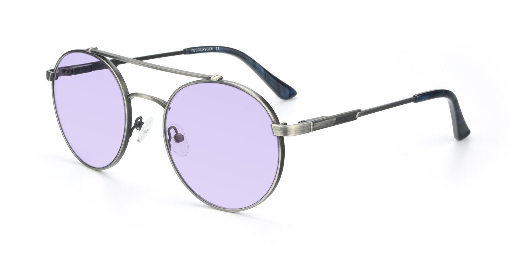 Angle of 9490 in Antique Gunmetal with Light Purple Tinted Lenses