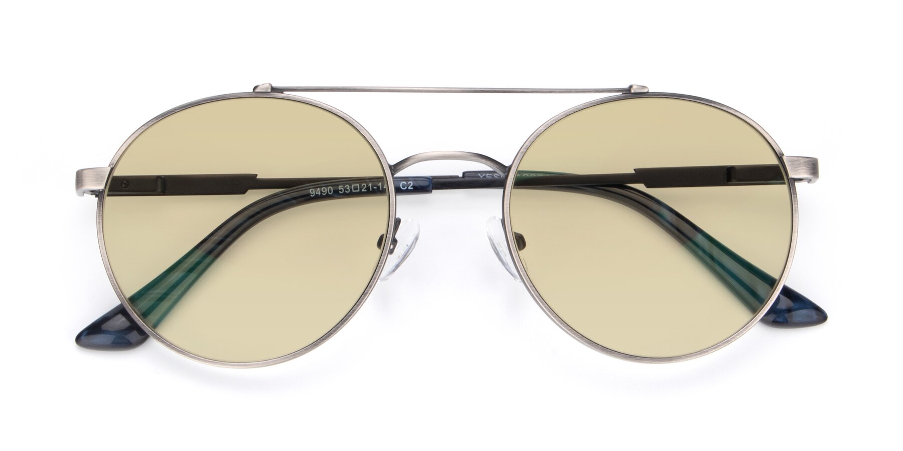 Folded Front of 9490 in Antique Gunmetal with Light Champagne Tinted Lenses