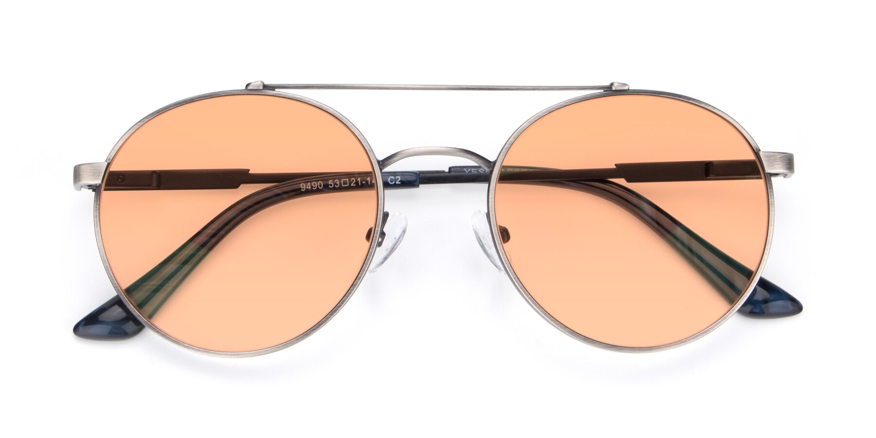 Folded Front of 9490 in Antique Gunmetal with Light Orange Tinted Lenses