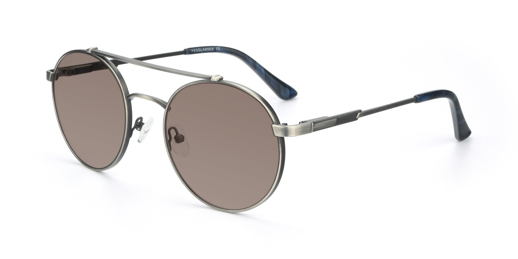 Angle of 9490 in Antique Gunmetal with Medium Brown Tinted Lenses