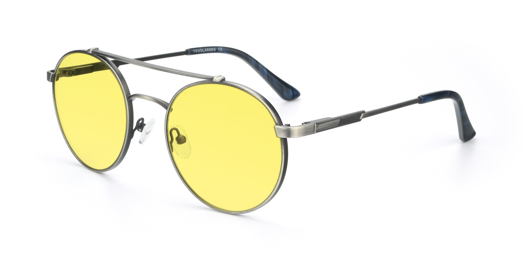Angle of 9490 in Antique Gunmetal with Medium Yellow Tinted Lenses