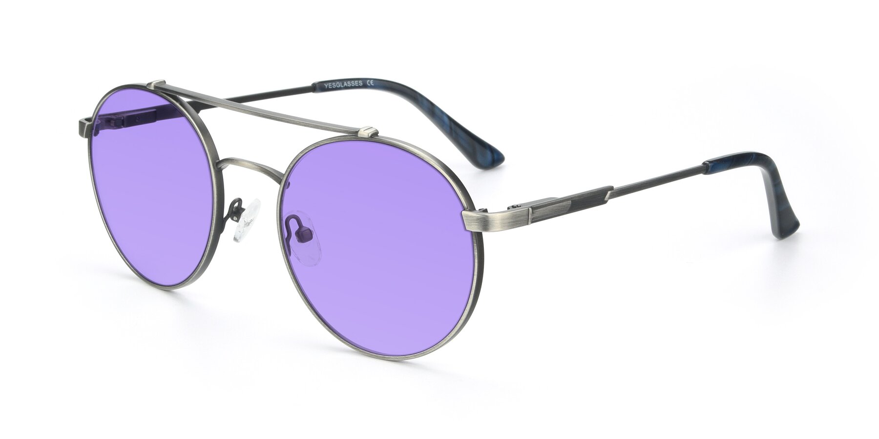 Angle of 9490 in Antique Gunmetal with Medium Purple Tinted Lenses