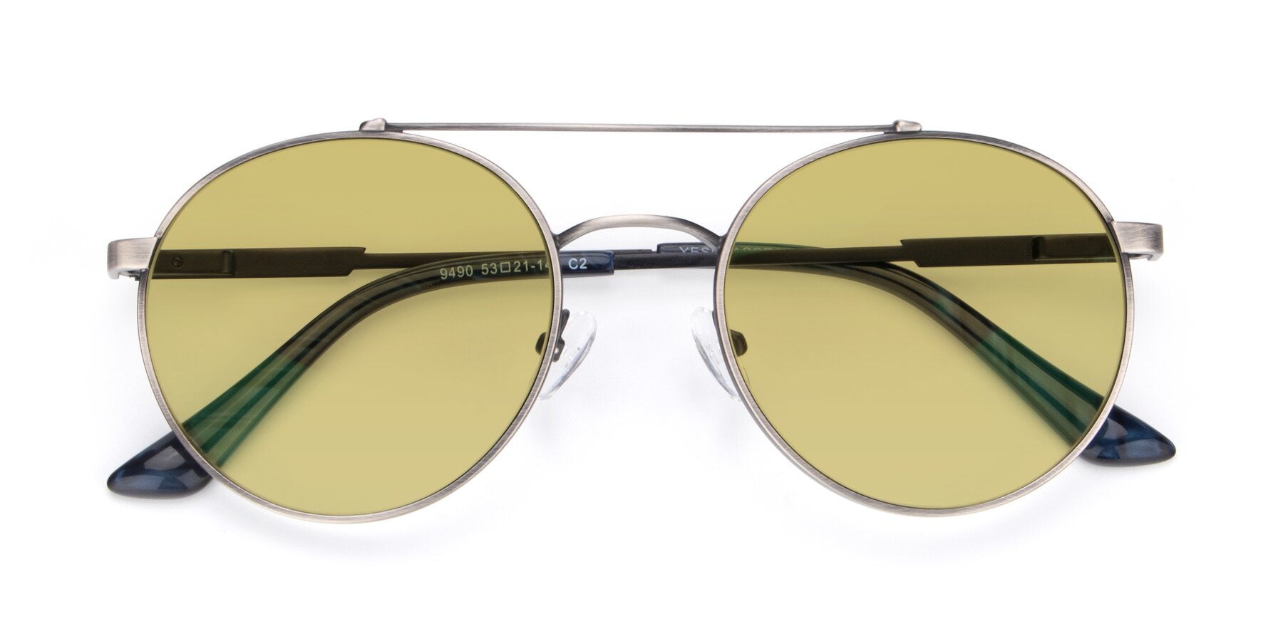 Folded Front of 9490 in Antique Gunmetal with Medium Champagne Tinted Lenses
