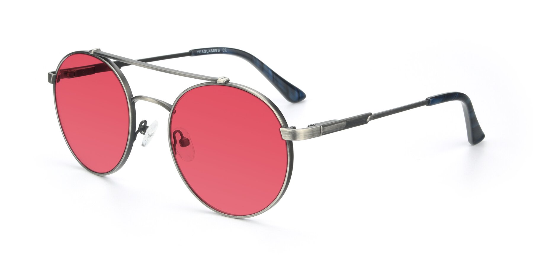 Angle of 9490 in Antique Gunmetal with Red Tinted Lenses