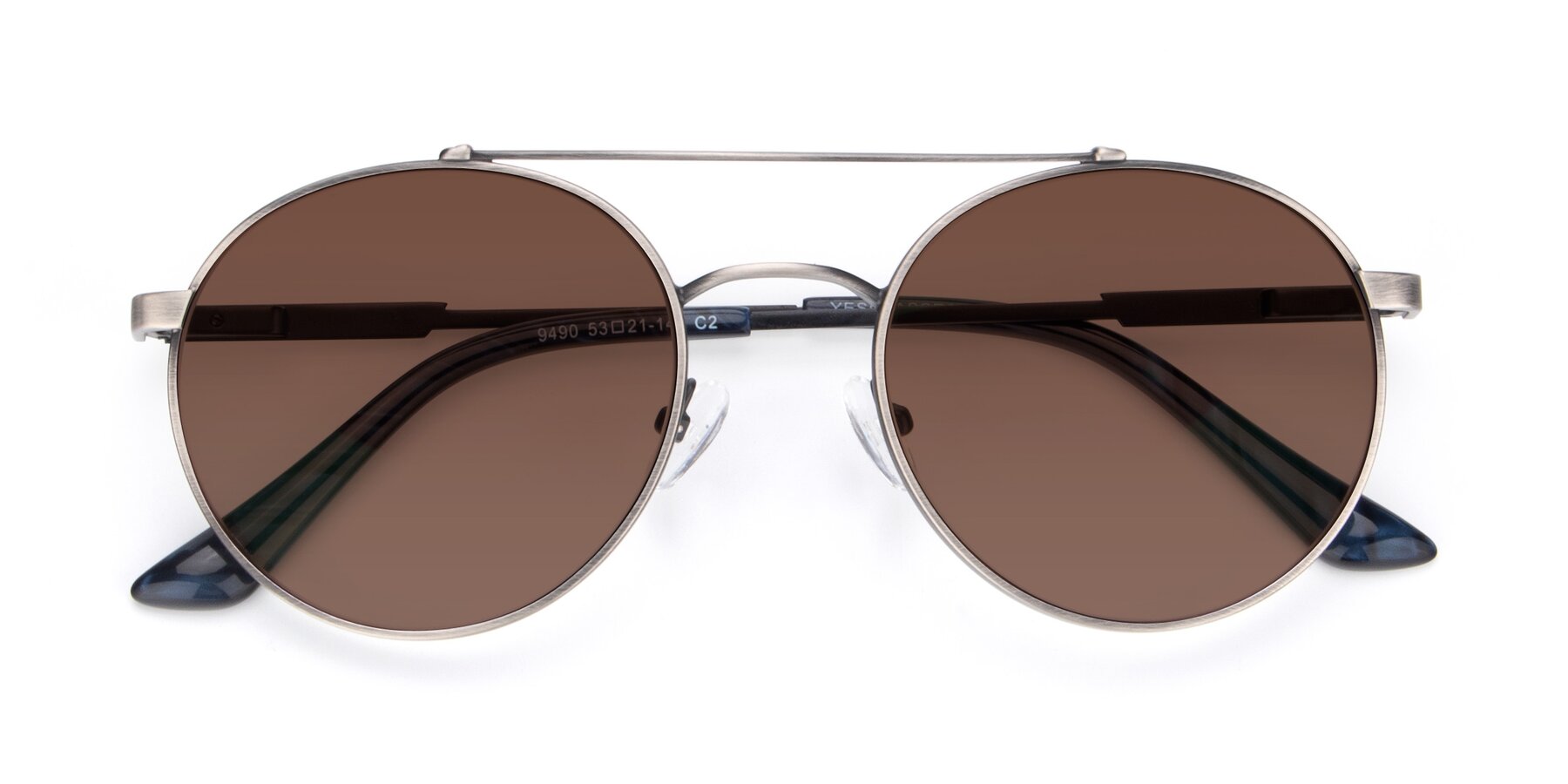 Folded Front of 9490 in Antique Gunmetal with Brown Tinted Lenses