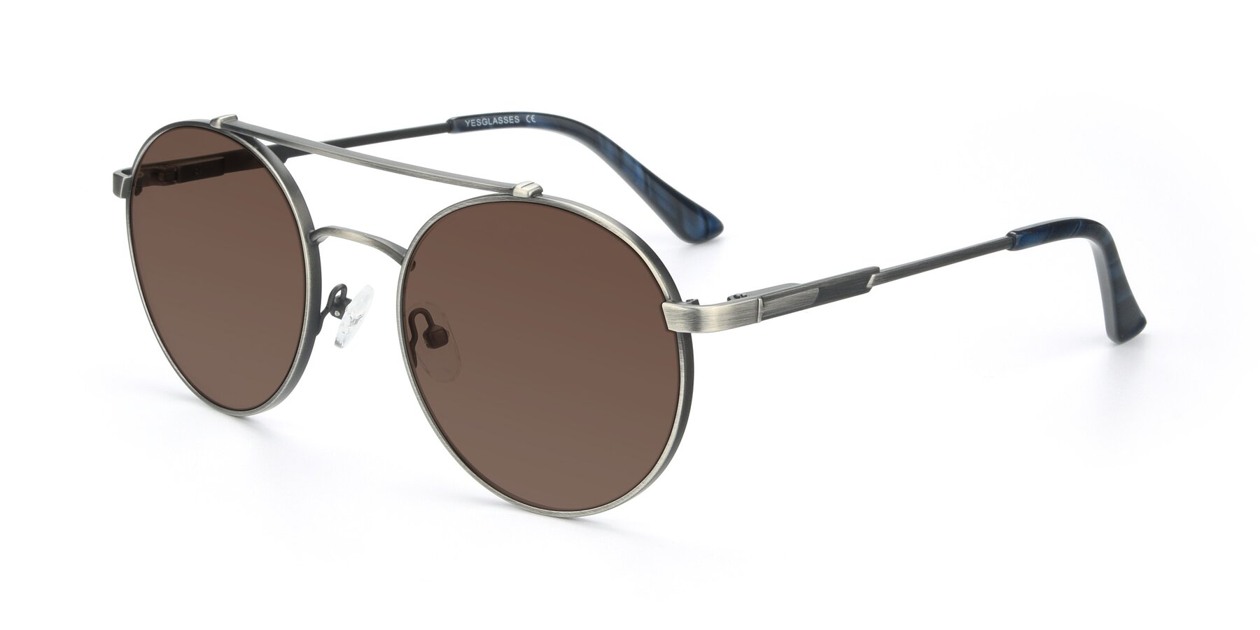Angle of 9490 in Antique Gunmetal with Brown Tinted Lenses