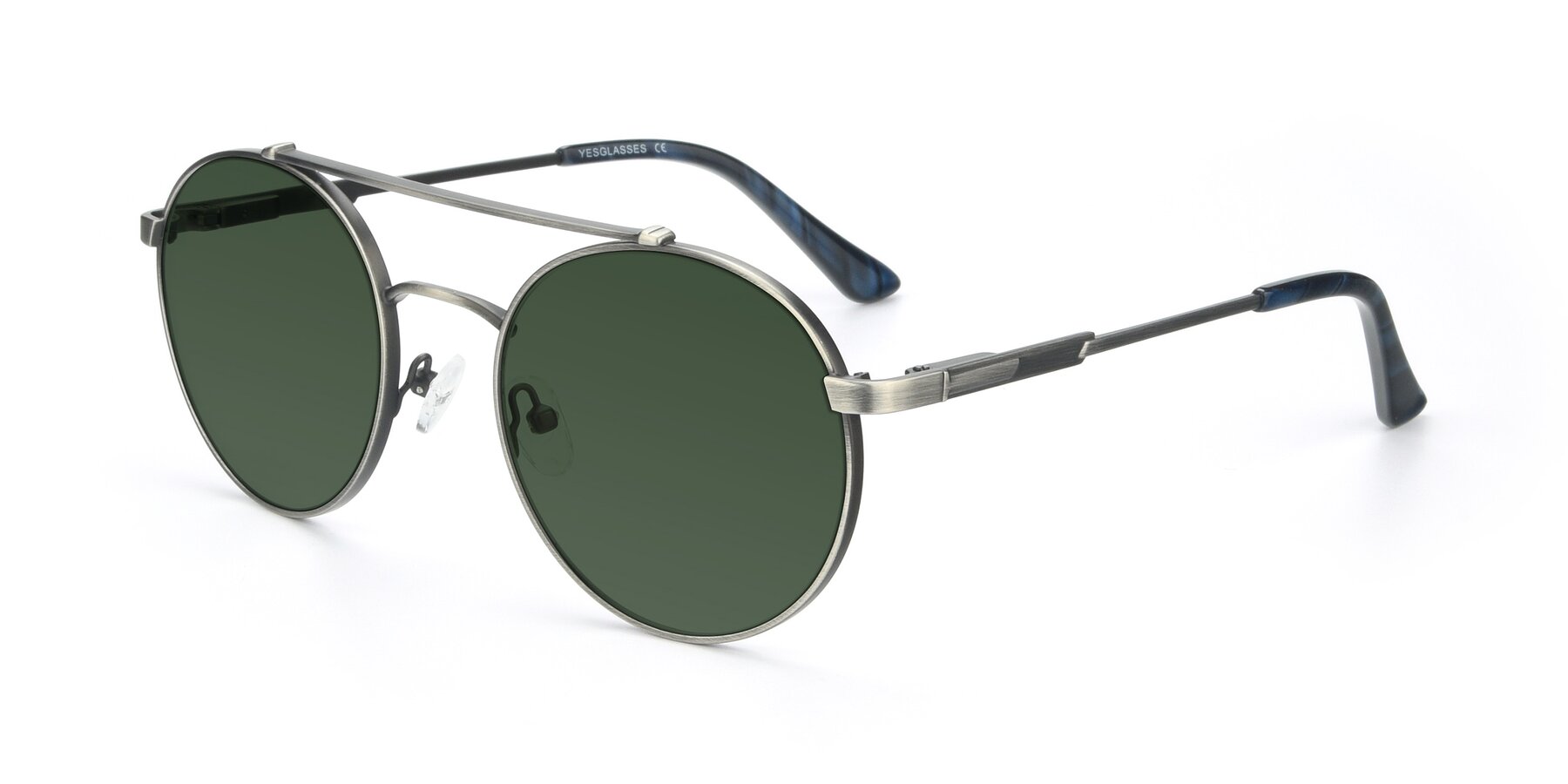 Angle of 9490 in Antique Gunmetal with Green Tinted Lenses