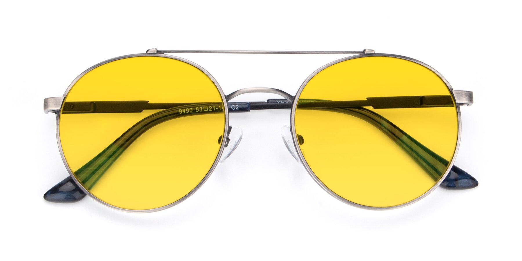 Folded Front of 9490 in Antique Gunmetal with Yellow Tinted Lenses