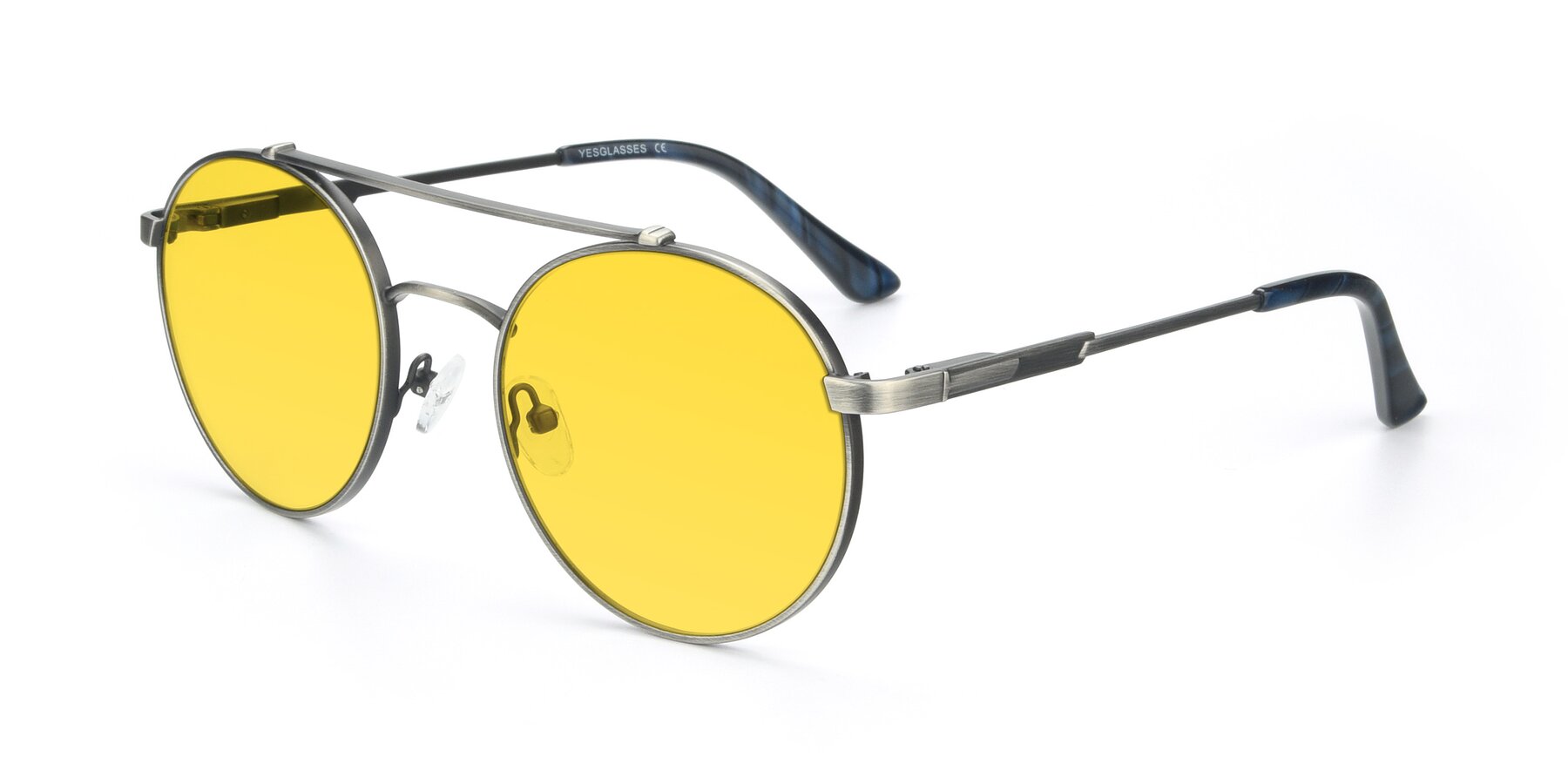 Angle of 9490 in Antique Gunmetal with Yellow Tinted Lenses