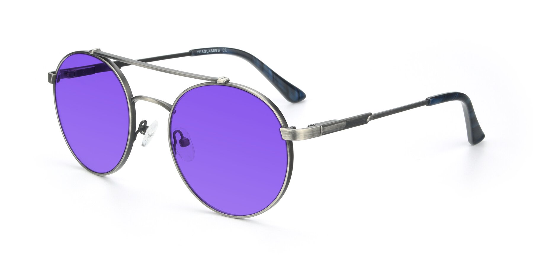 Angle of 9490 in Antique Gunmetal with Purple Tinted Lenses
