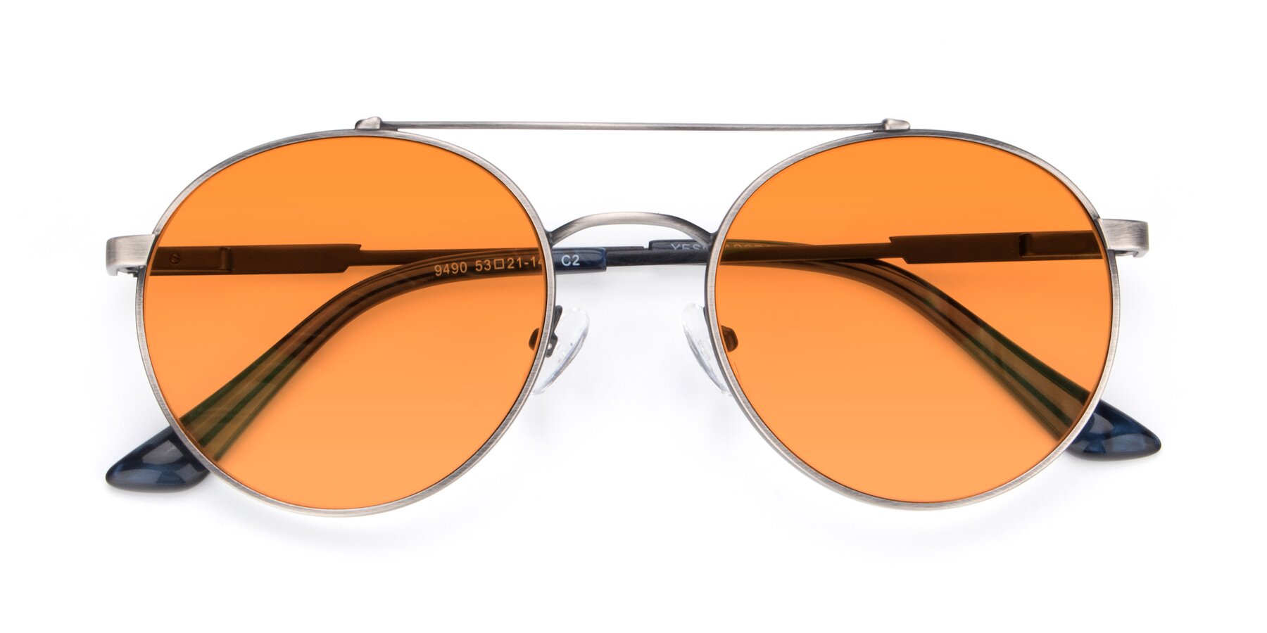 Folded Front of 9490 in Antique Gunmetal with Orange Tinted Lenses