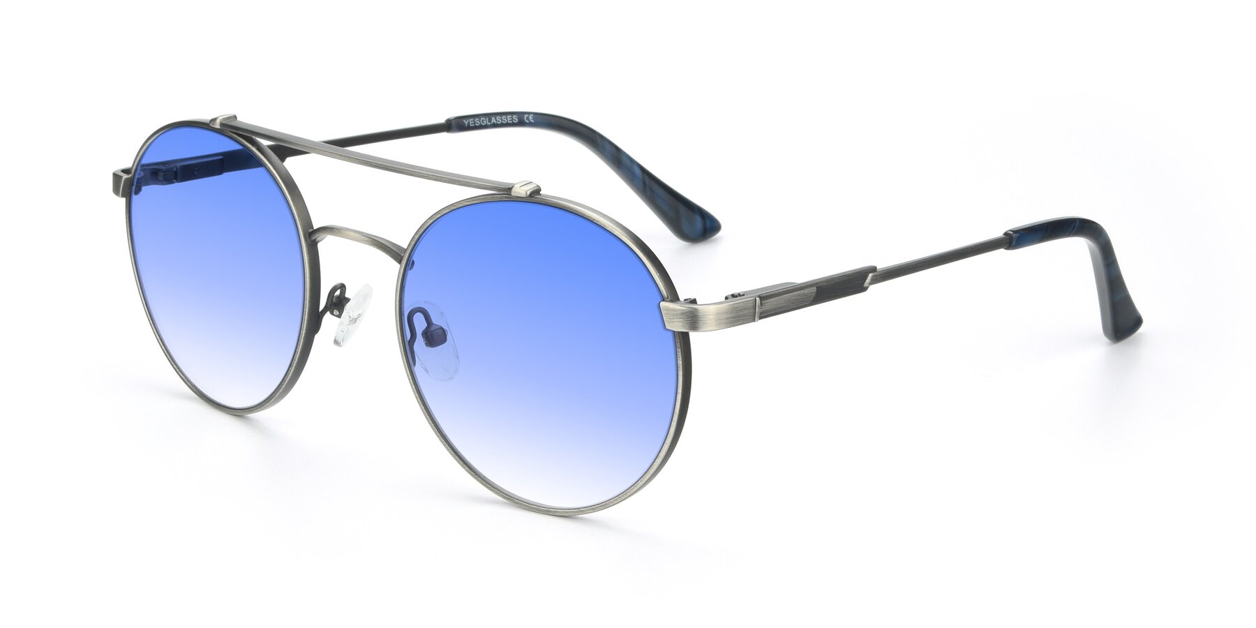 Angle of 9490 in Antique Gunmetal with Blue Gradient Lenses