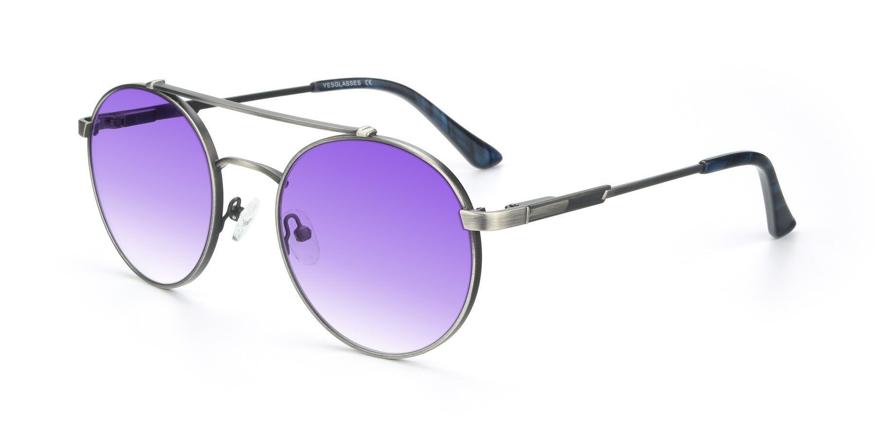 Angle of 9490 in Antique Gunmetal with Purple Gradient Lenses
