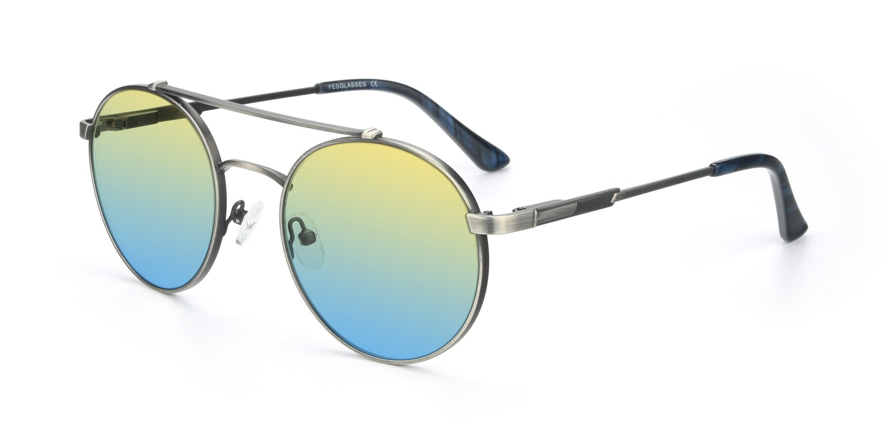 Angle of 9490 in Antique Gunmetal with Yellow / Blue Gradient Lenses