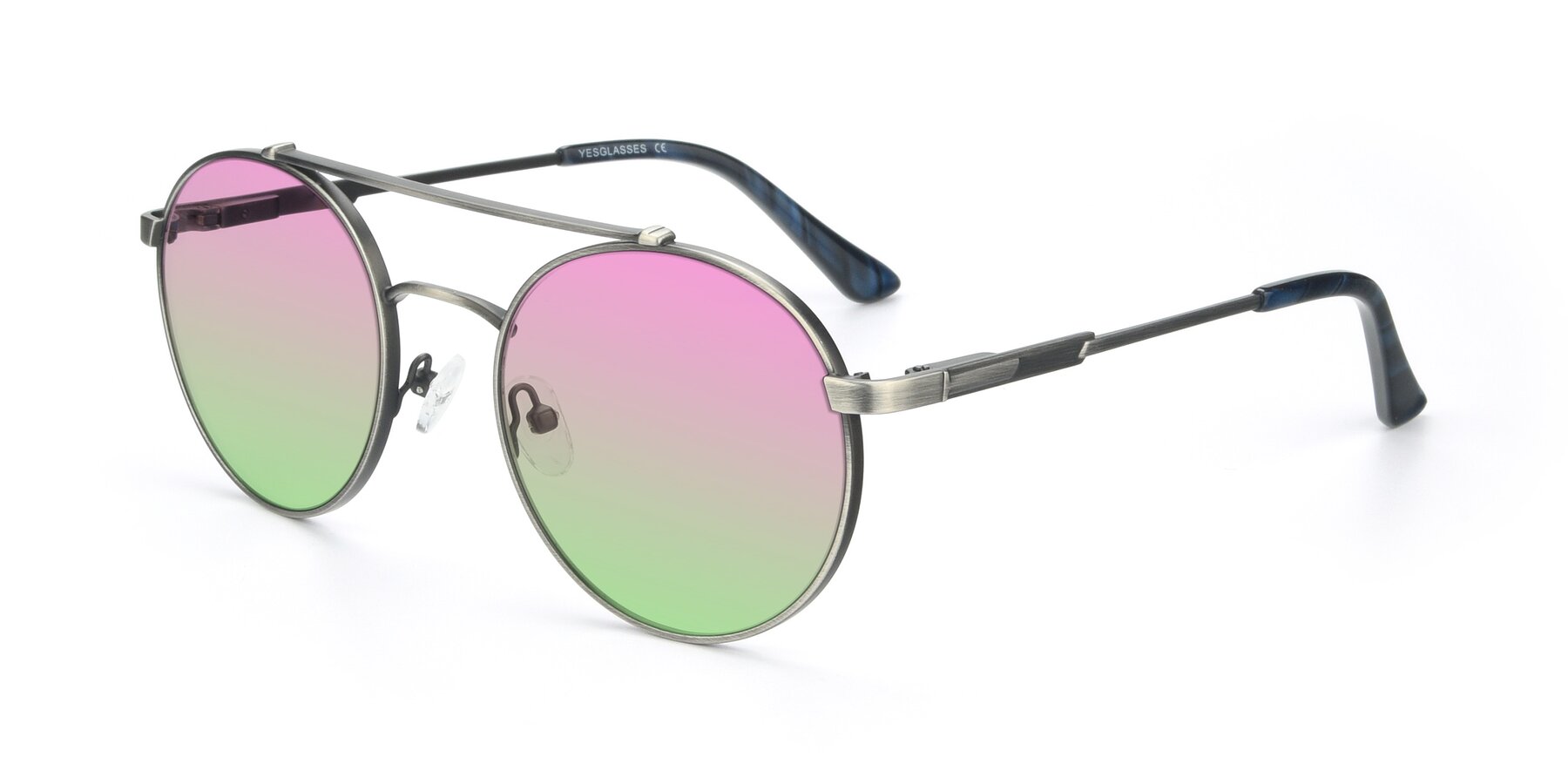 Angle of 9490 in Antique Gunmetal with Pink / Green Gradient Lenses