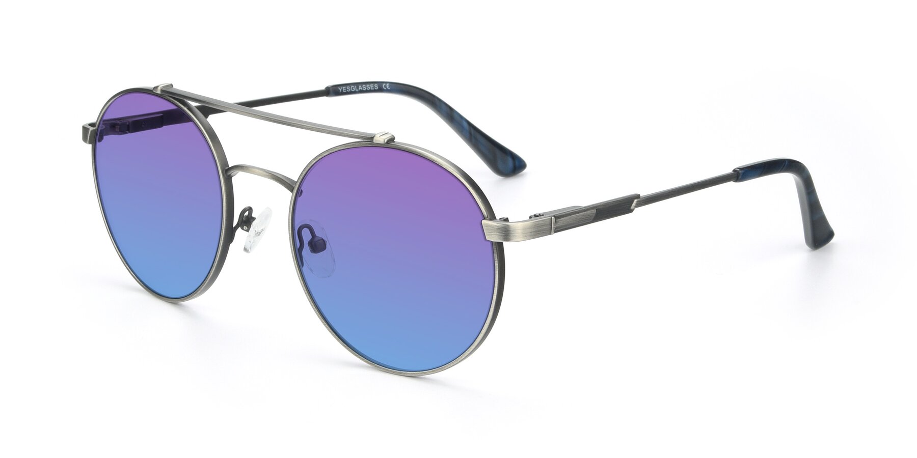 Angle of 9490 in Antique Gunmetal with Purple / Blue Gradient Lenses
