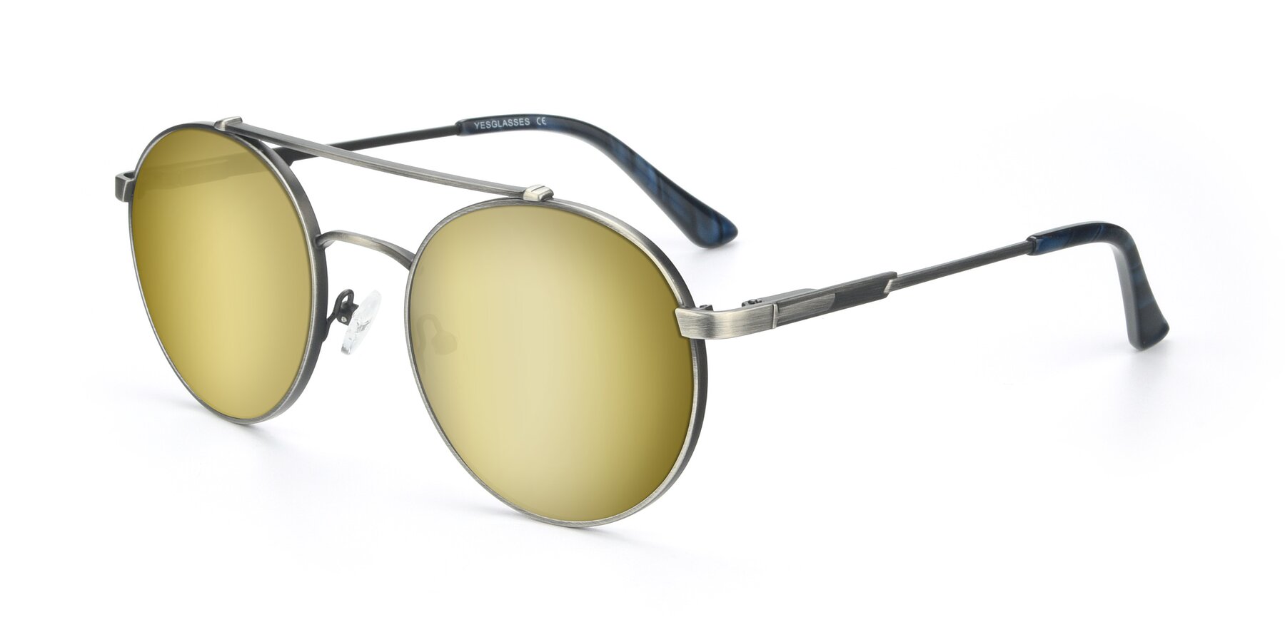 Angle of 9490 in Antique Gunmetal with Gold Mirrored Lenses