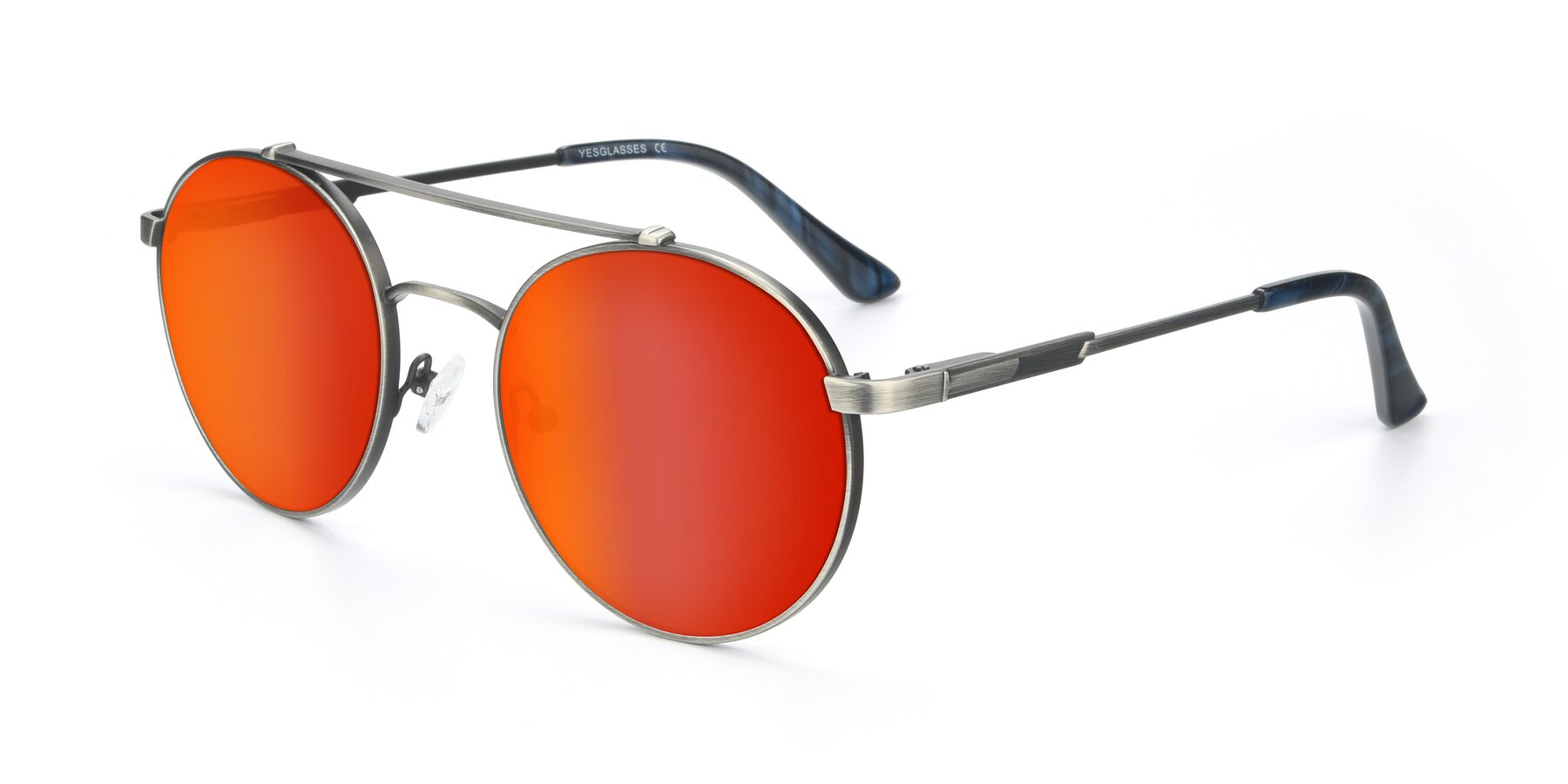 Angle of 9490 in Antique Gunmetal with Red Gold Mirrored Lenses