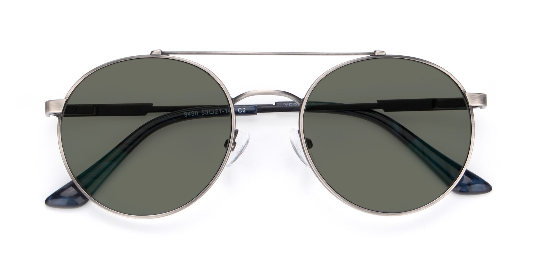 Folded Front of 9490 in Antique Gunmetal with Gray Polarized Lenses