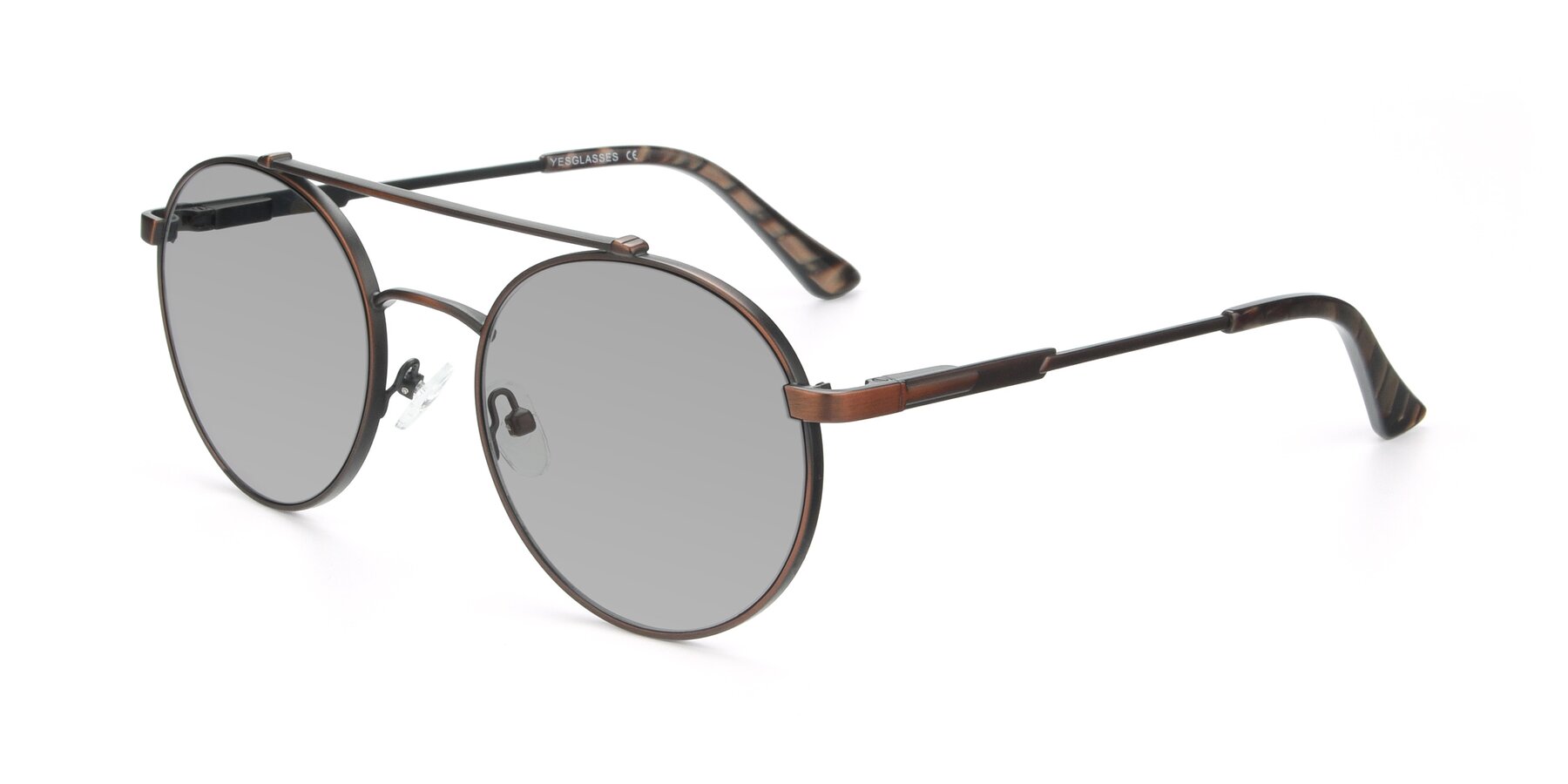 Angle of 9490 in Antique Brown with Light Gray Tinted Lenses