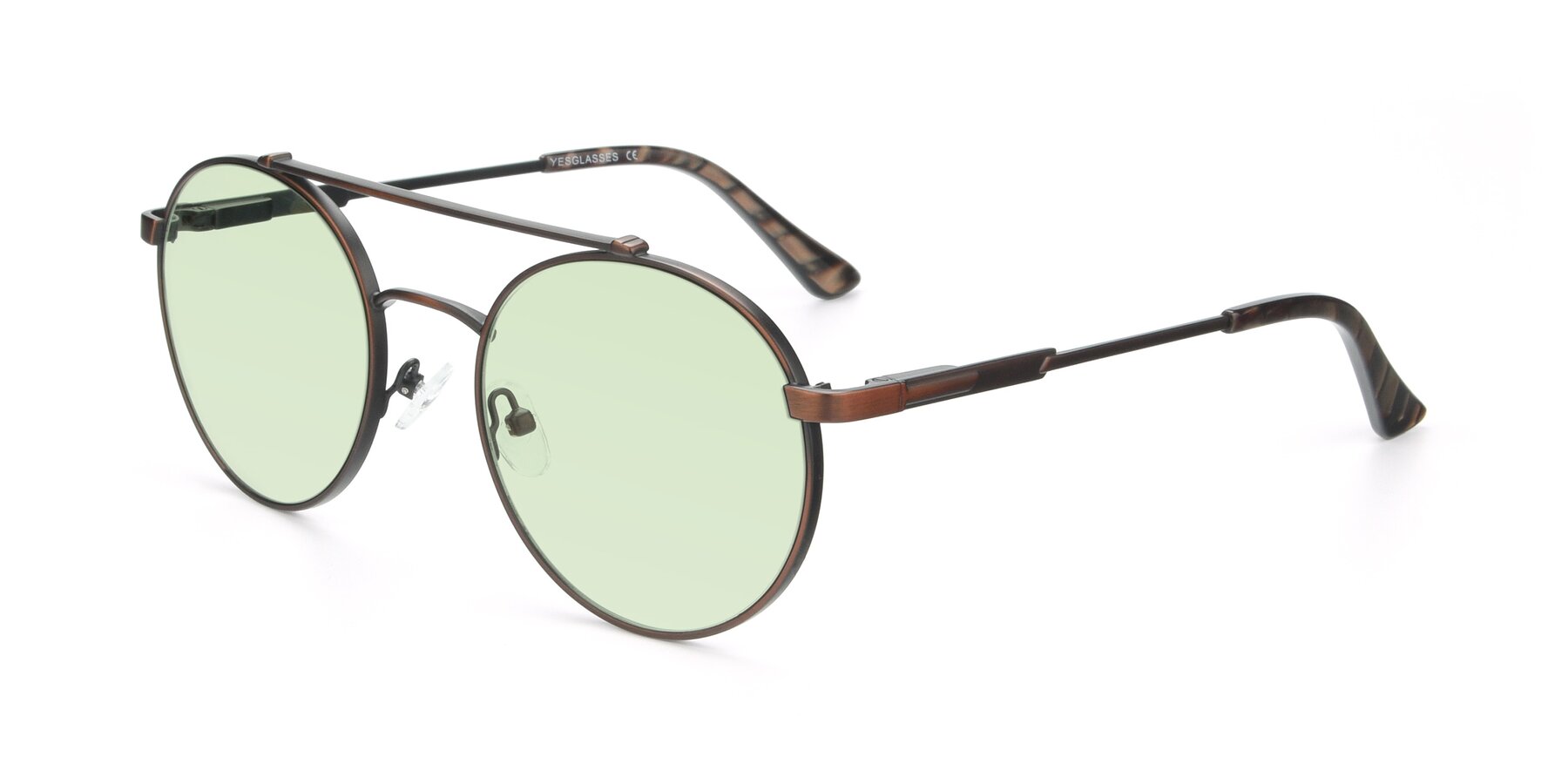 Angle of 9490 in Antique Brown with Light Green Tinted Lenses
