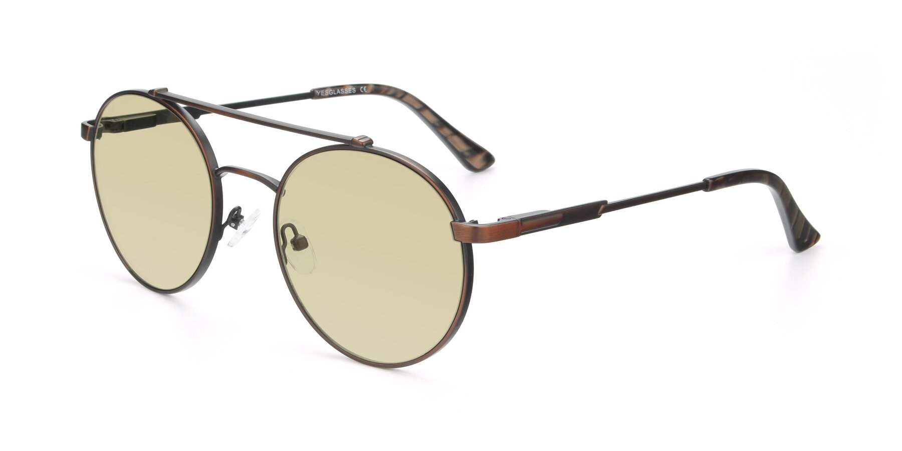 Angle of 9490 in Antique Brown with Light Champagne Tinted Lenses