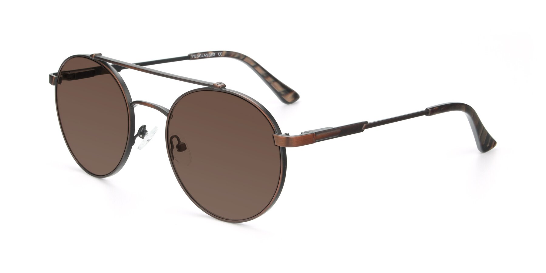 Angle of 9490 in Antique Brown with Brown Tinted Lenses
