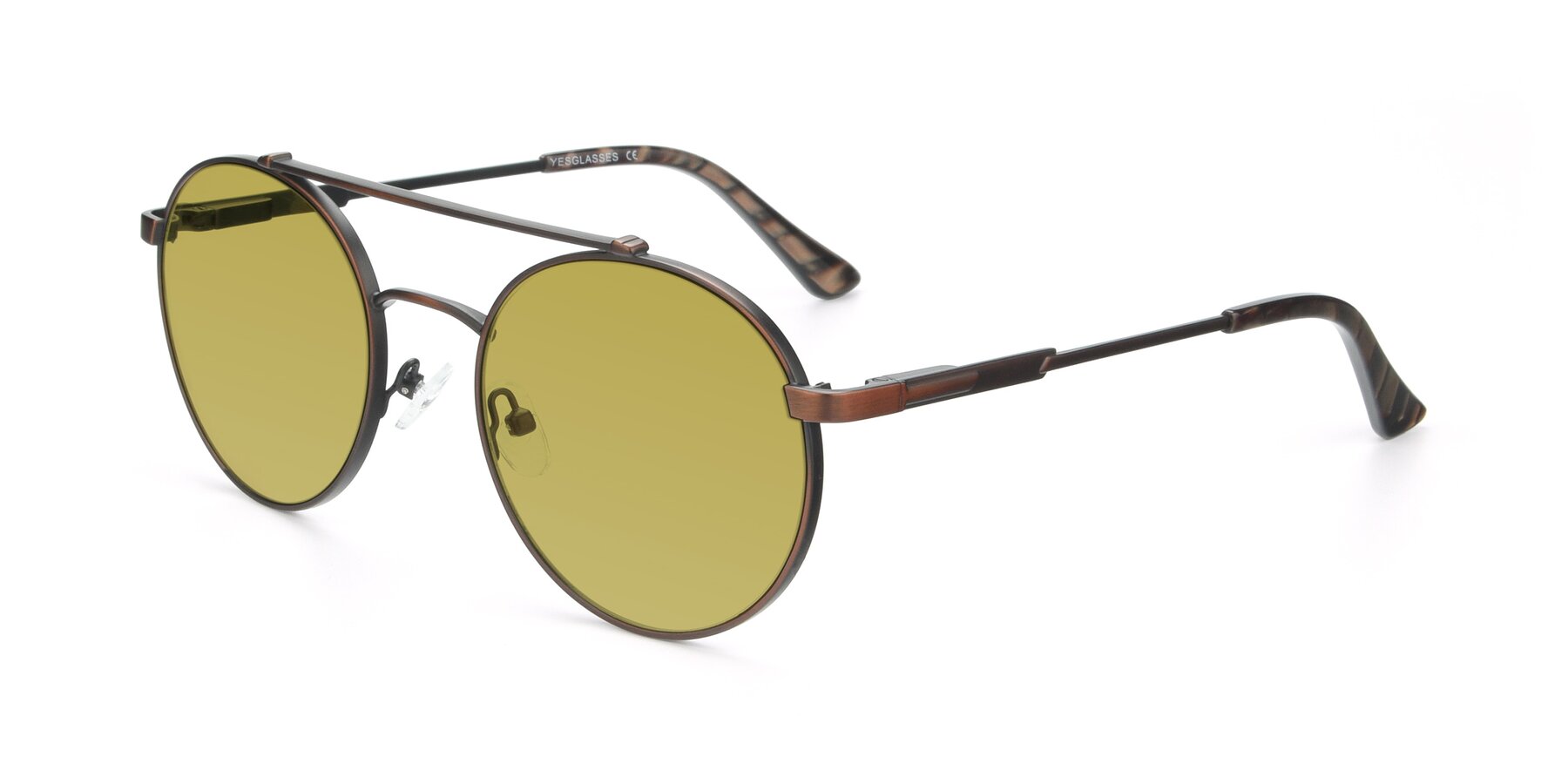 Angle of 9490 in Antique Brown with Champagne Tinted Lenses