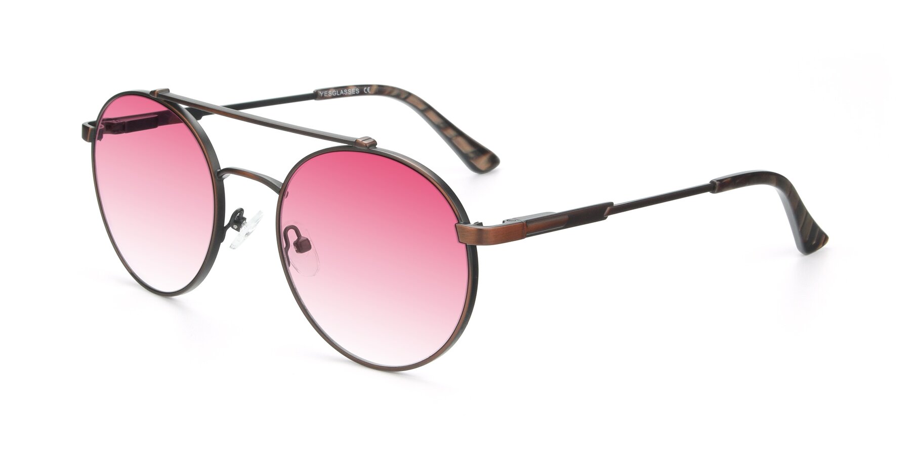 Angle of 9490 in Antique Brown with Pink Gradient Lenses