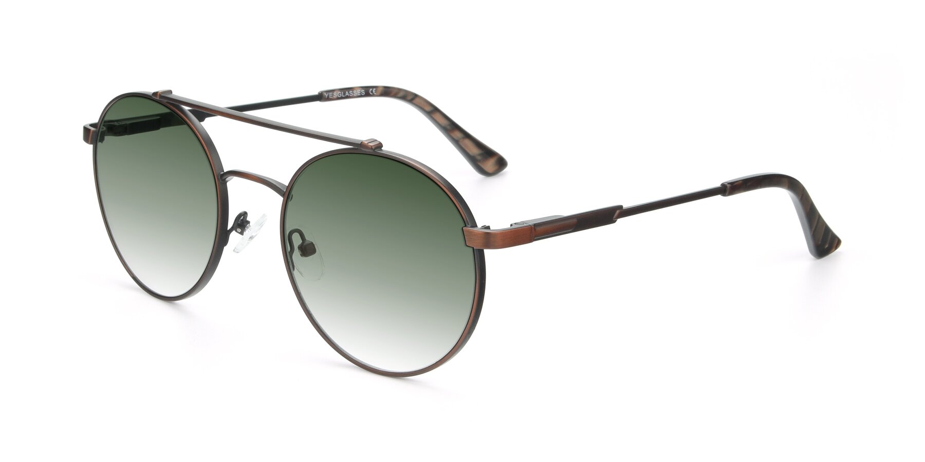 Angle of 9490 in Antique Brown with Green Gradient Lenses