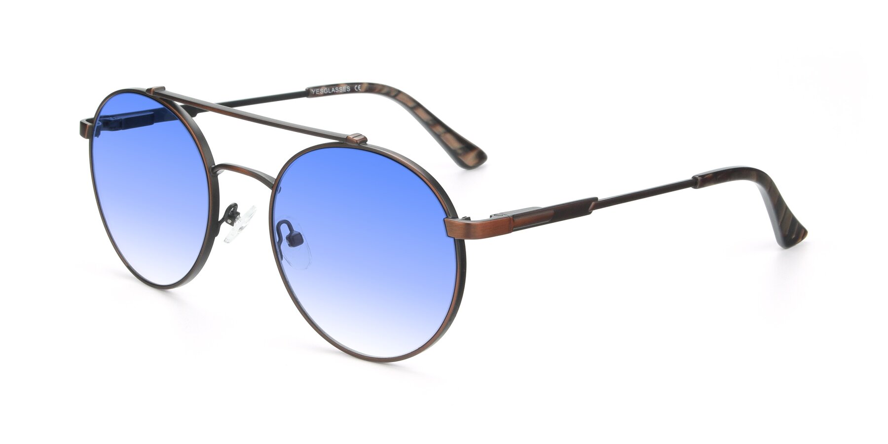 Angle of 9490 in Antique Brown with Blue Gradient Lenses