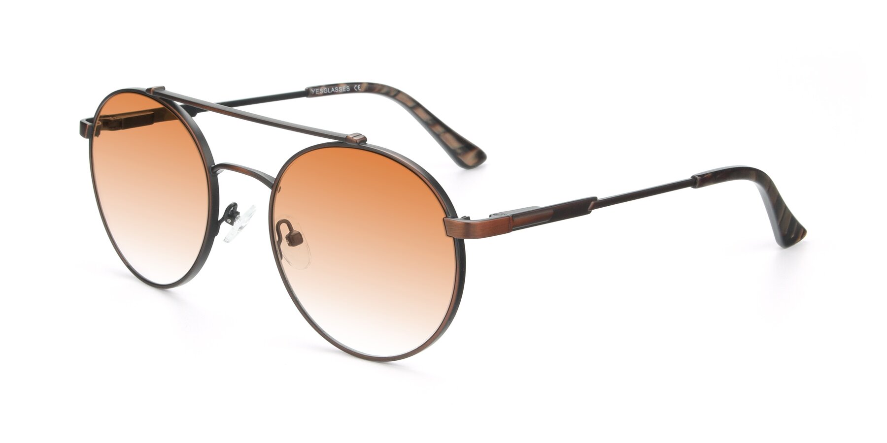 Angle of 9490 in Antique Brown with Orange Gradient Lenses