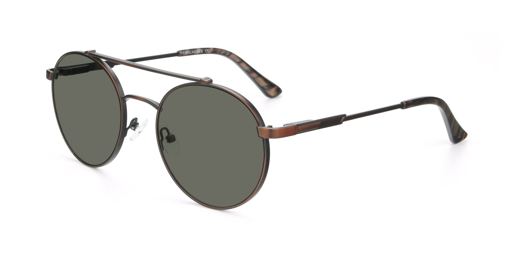 Angle of 9490 in Antique Brown with Gray Polarized Lenses