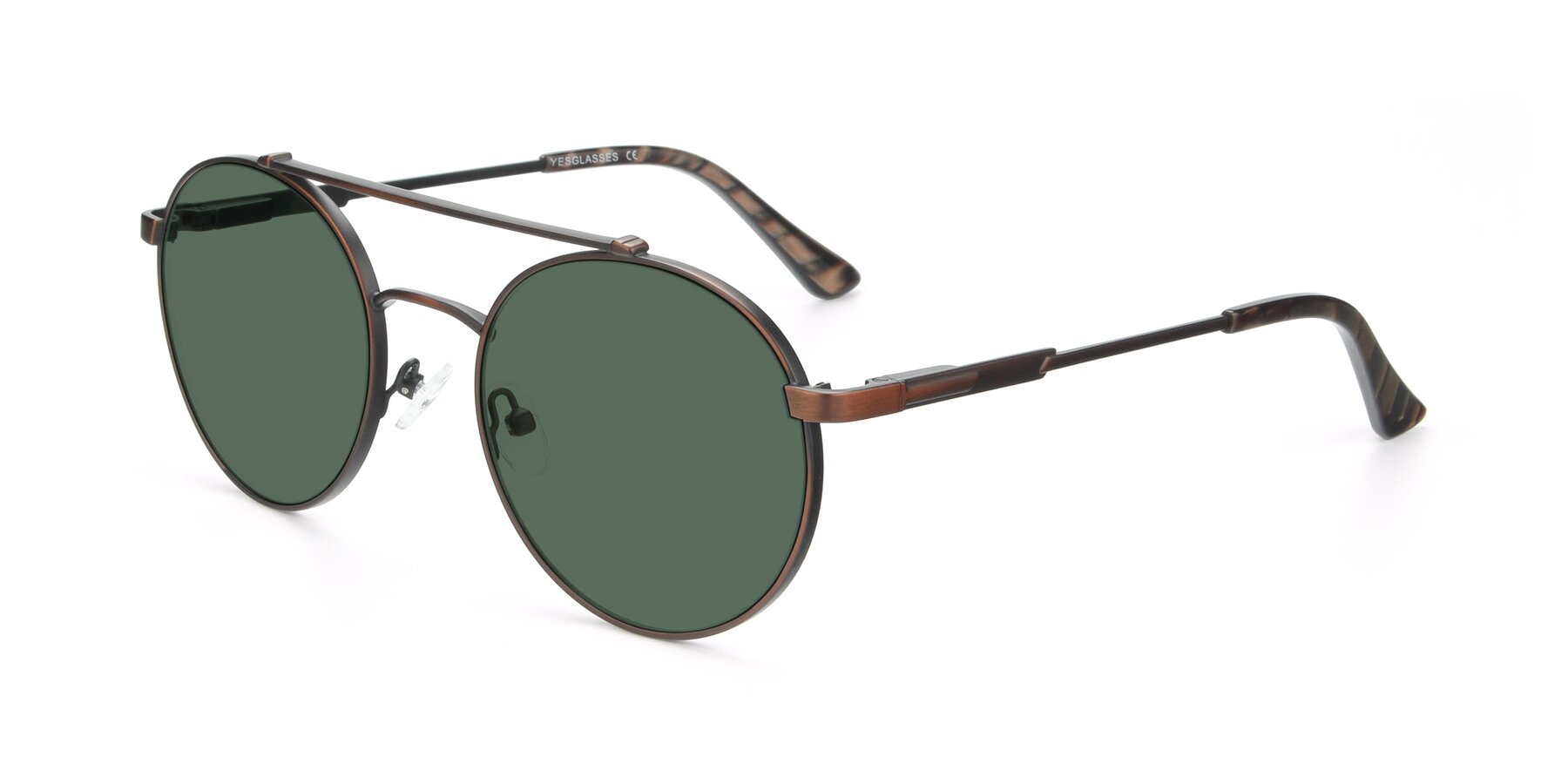 Angle of 9490 in Antique Brown with Green Polarized Lenses