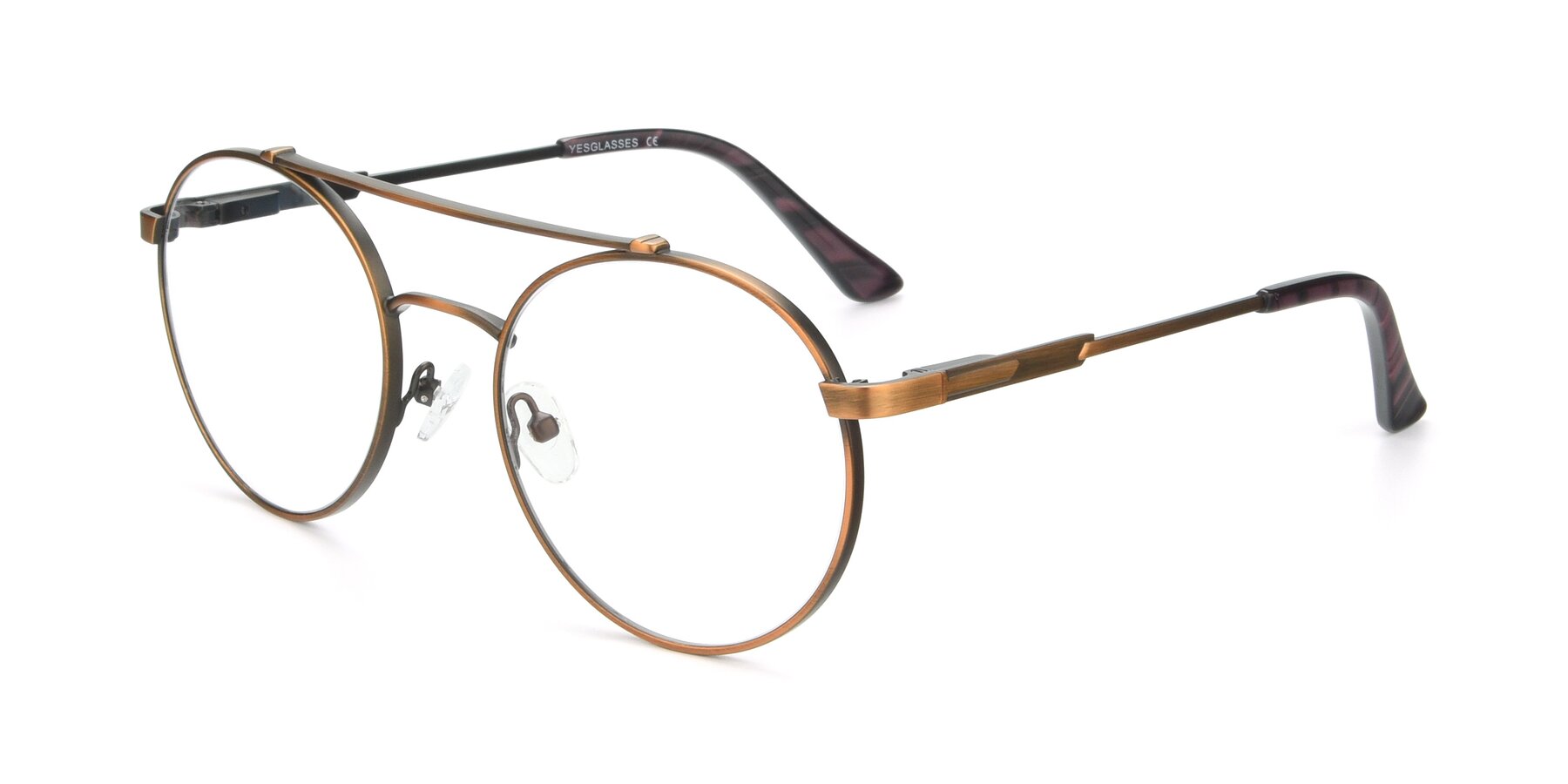 Angle of 9490 in Antique Bronze with Clear Eyeglass Lenses