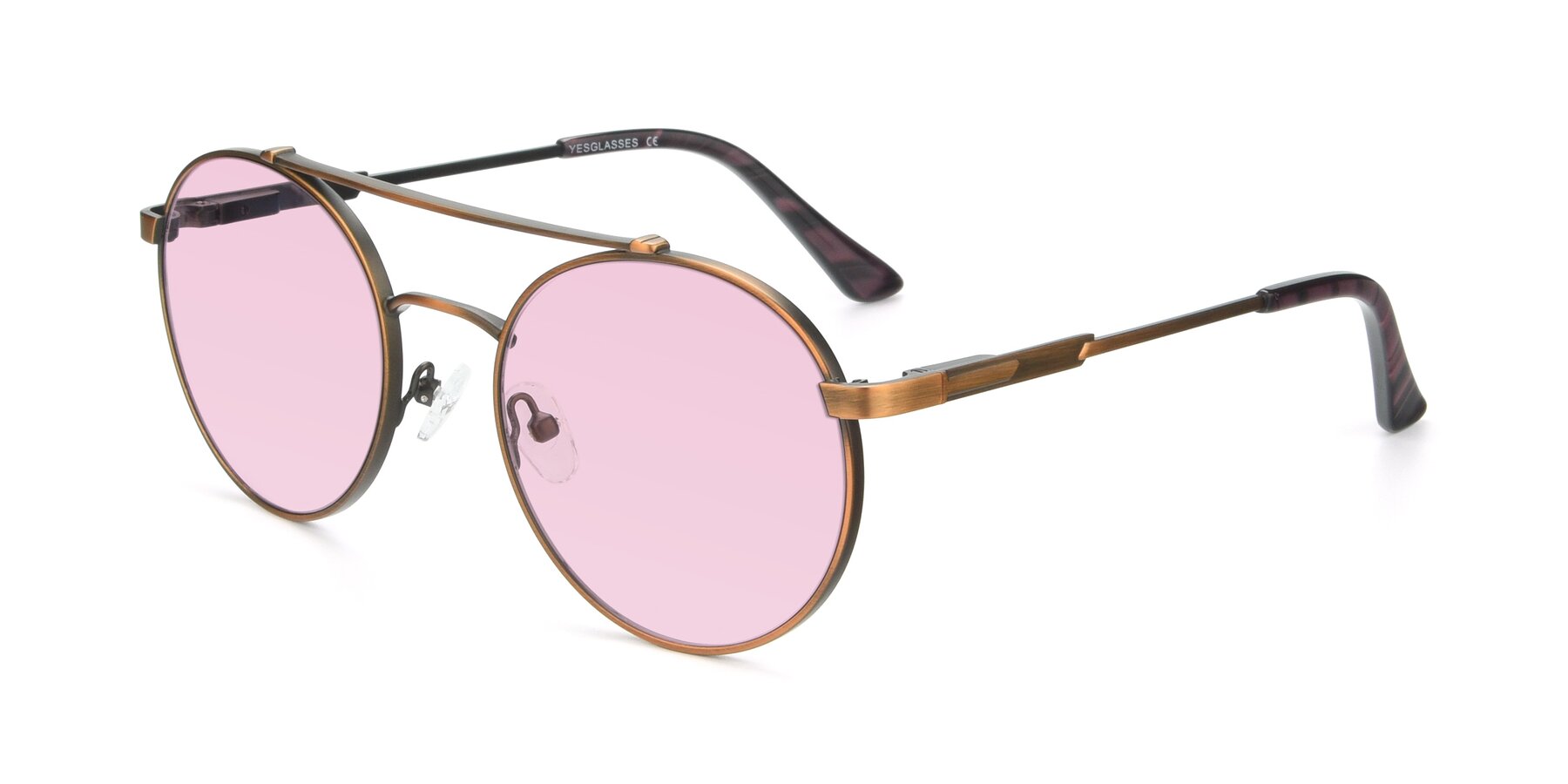 Angle of 9490 in Antique Bronze with Light Pink Tinted Lenses