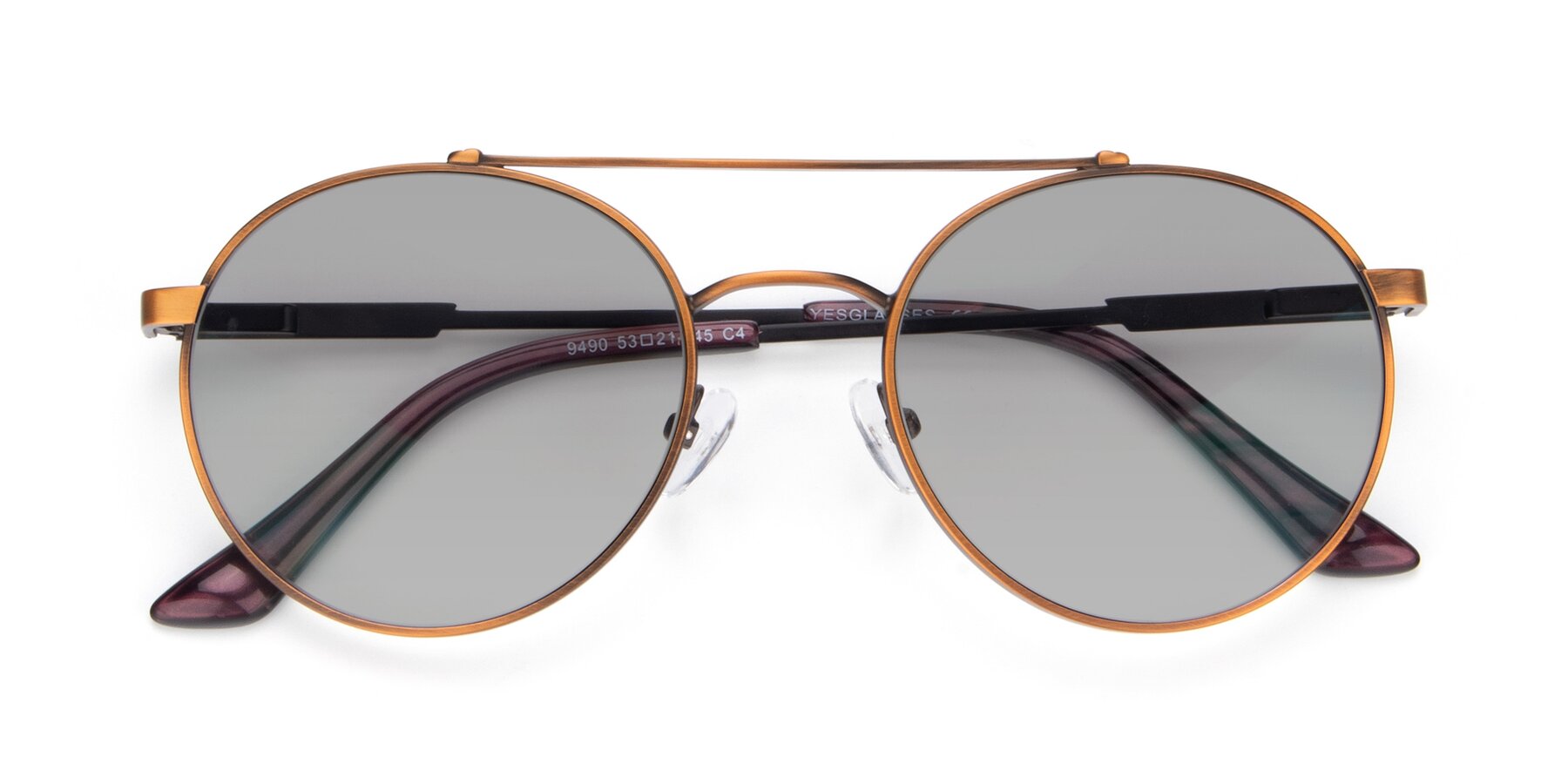 Folded Front of 9490 in Antique Bronze with Light Gray Tinted Lenses